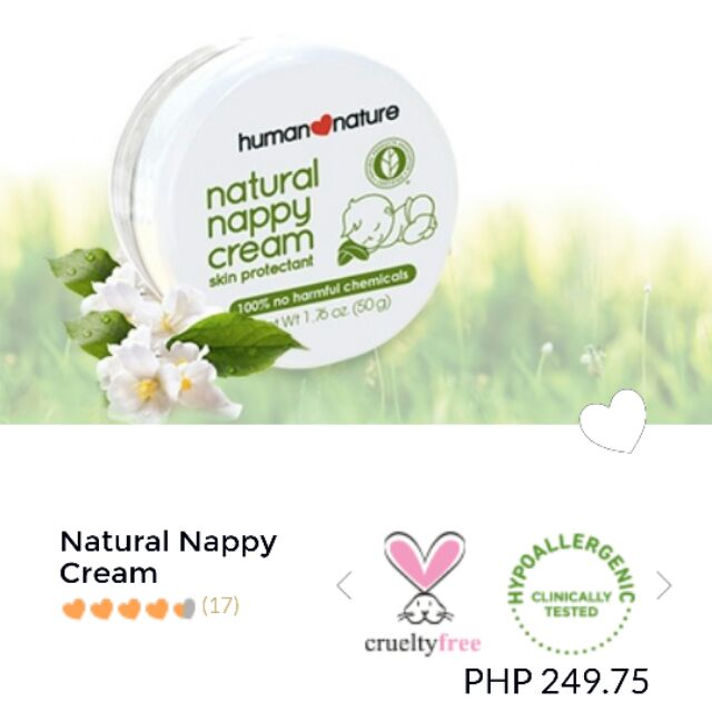 human nature nappy cream