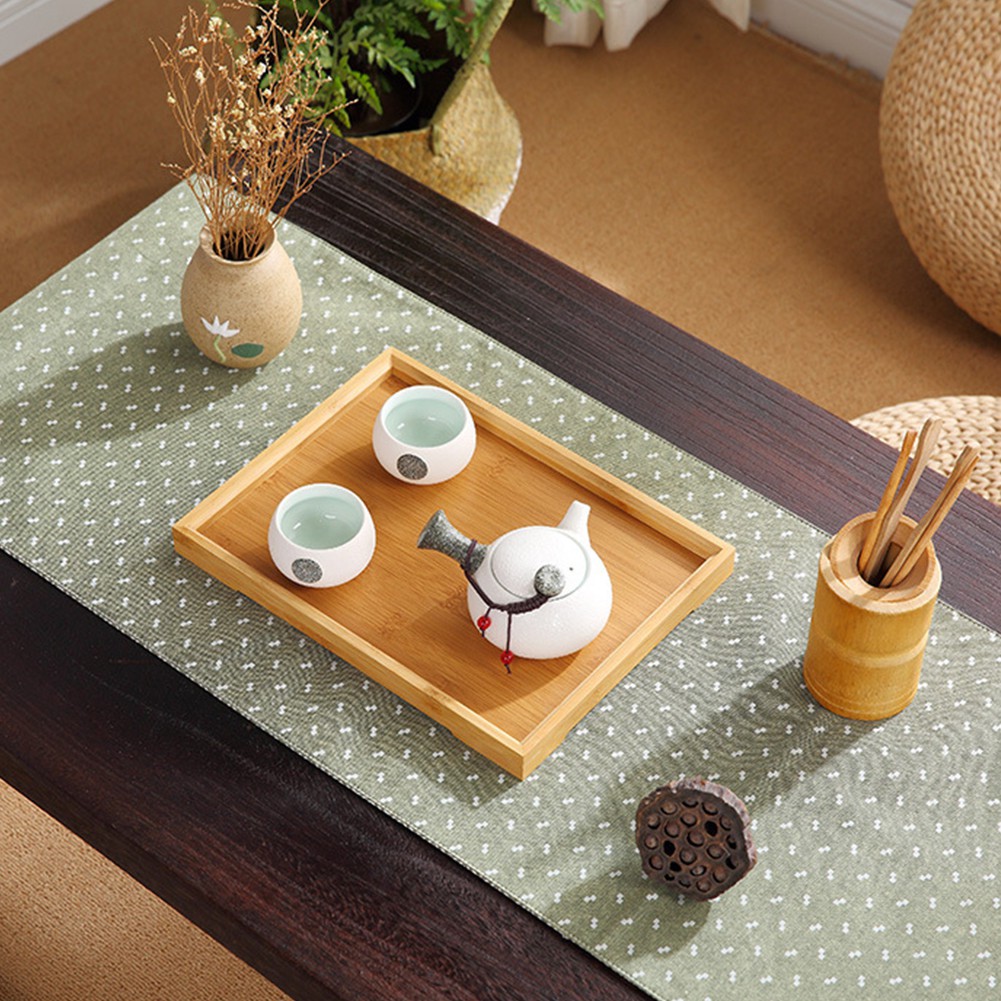 Wooden Tea Set Tray Rectangular Japanese Style Bamboo Tea 