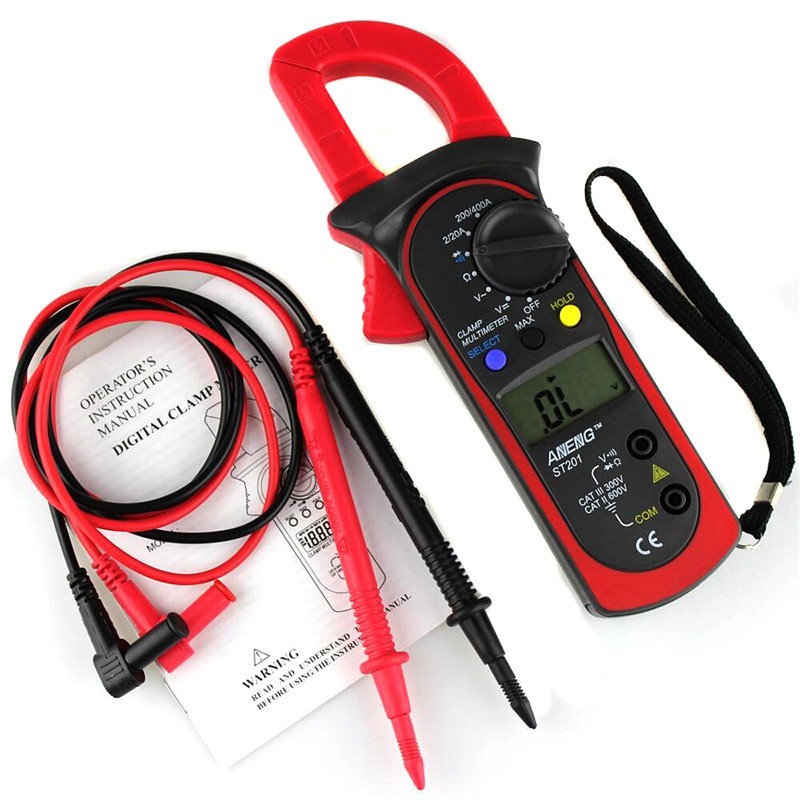 ST201 Digital Clamp Multimeter Resistance Ohm Tester AC DC Clamp