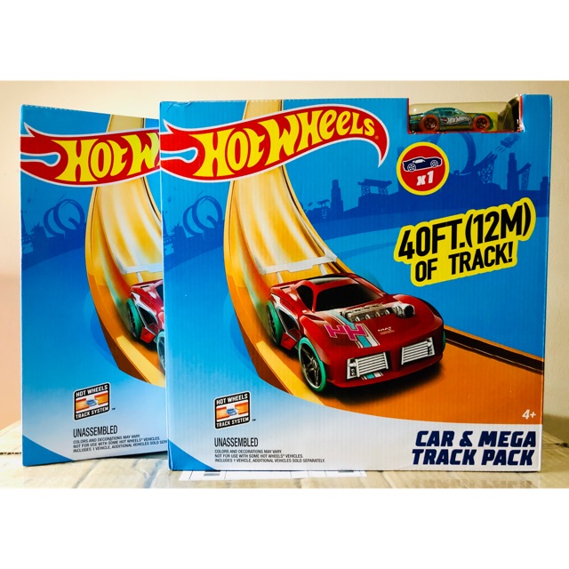 Brown/a Hot Wheels Car & Mega Track Pack 40 Feet 