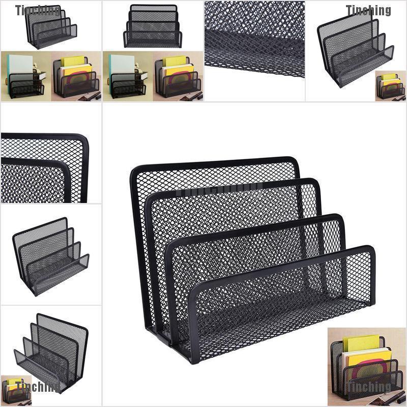 Tinching Mesh Desk Organizer File Storage Folder Holder Rack Metal