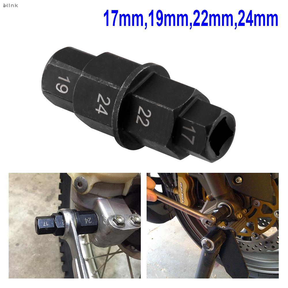 Motorcycle Wheel Hex Axle Wrench Key Tool Spindle Driver Adapter 17//19//22//24mm
