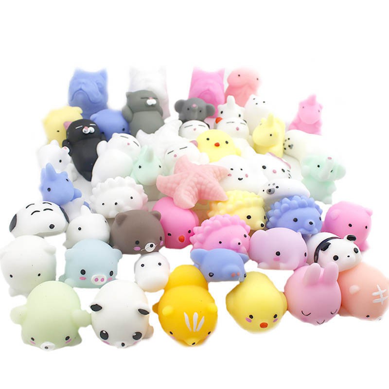 50pcs/lot Random Kawaii Fidget Toys Pack Cute Animals Squishy Anti Stress  Toy Adult Mochi Rising | Shopee Philippines
