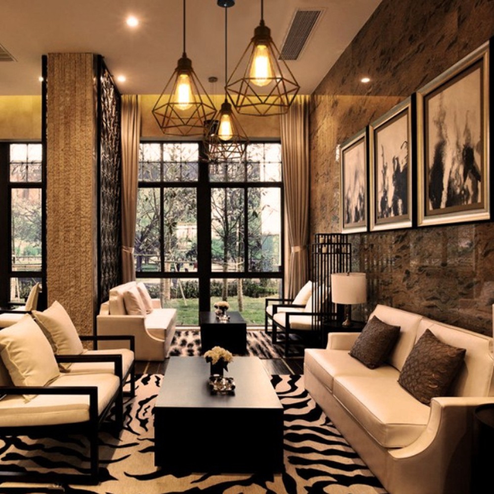 pendant light over coffee table
