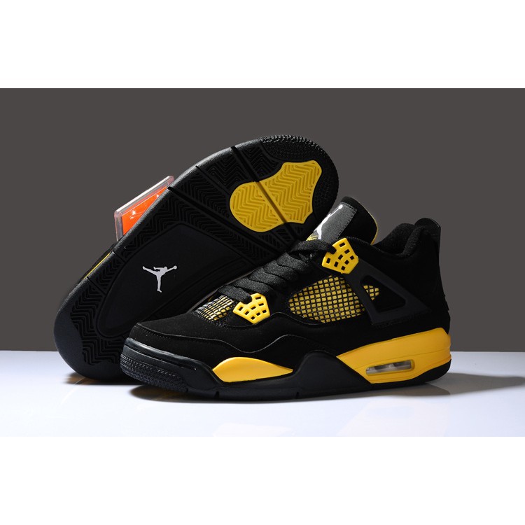 black and yellow jordan retro 4