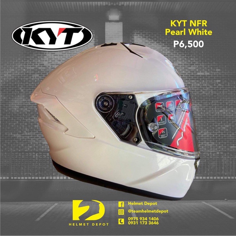 KYT NFR Pearl White dual visor full face helmet Shopee Philippines
