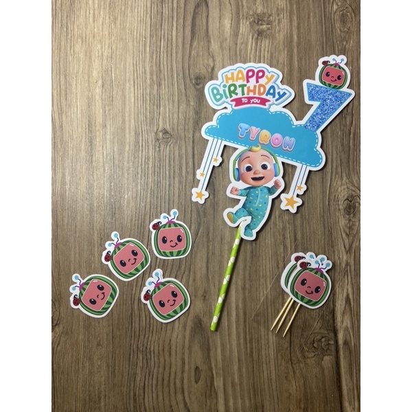 CoCo Melon Theme Set Happy Birthday Name/Age Only | Shopee Philippines