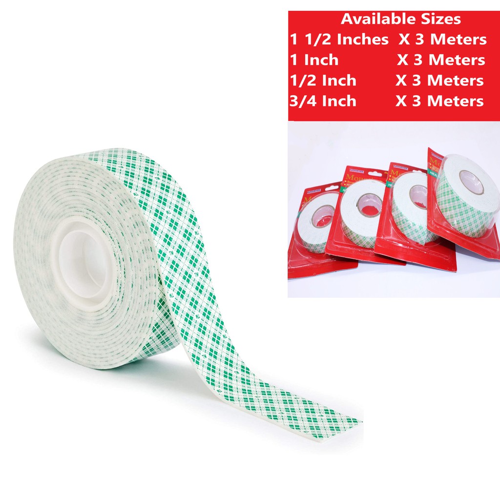 Youbide Double Sided Foam Mounting Tape 1 2 Inches To 11 2inches X 3 Meters Shopee Philippines