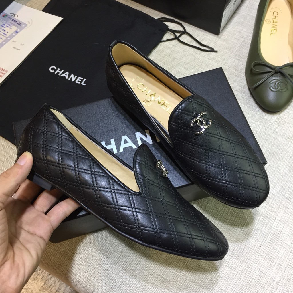 100% Original Chanel Black Women's Loafer Shoes | Shopee Philippines