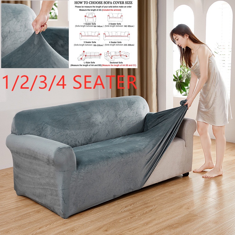 Universal 1/2/3/4 Seat Thickened Egyptian Velvet Sofa Cover Elastic