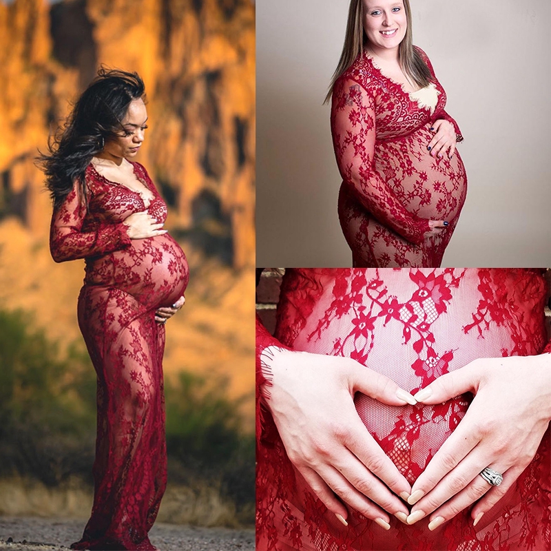 plus size lace maternity dress for photoshoot