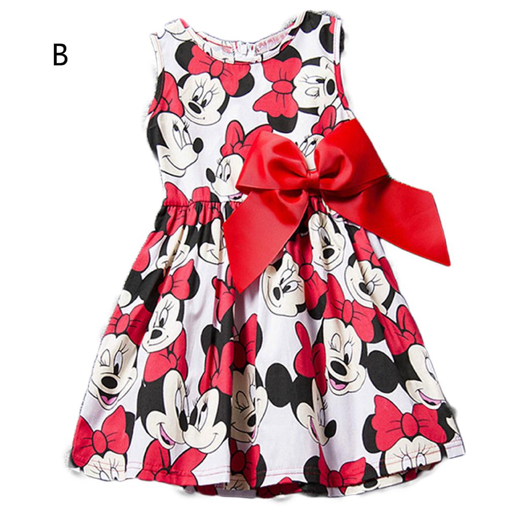 Mickey Mouse Dress Red for Kids Girls Baby Cute Sleeveless Tunika ...