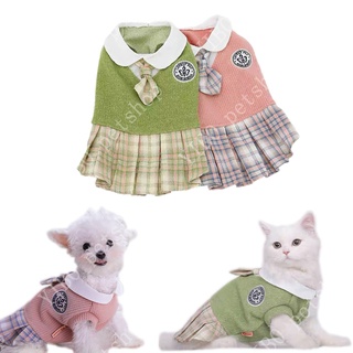 Pet Dress Cat Dress Dog Skirt Pet Cute Little Skirt JK Dress Cat Clothes Dog Clothes Pet Clothes Cat Supplies Pet Supplies