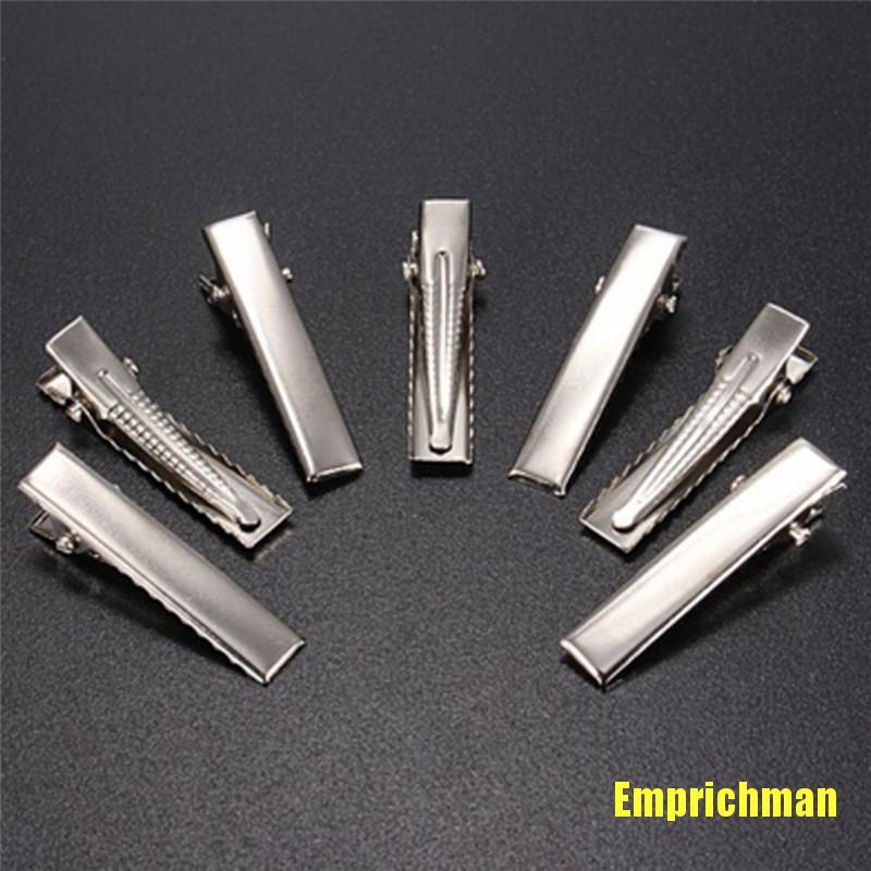 Emprichman 50Pcs Fashion Silver Flat Metal Hair Clips Prong Flat Hair ...