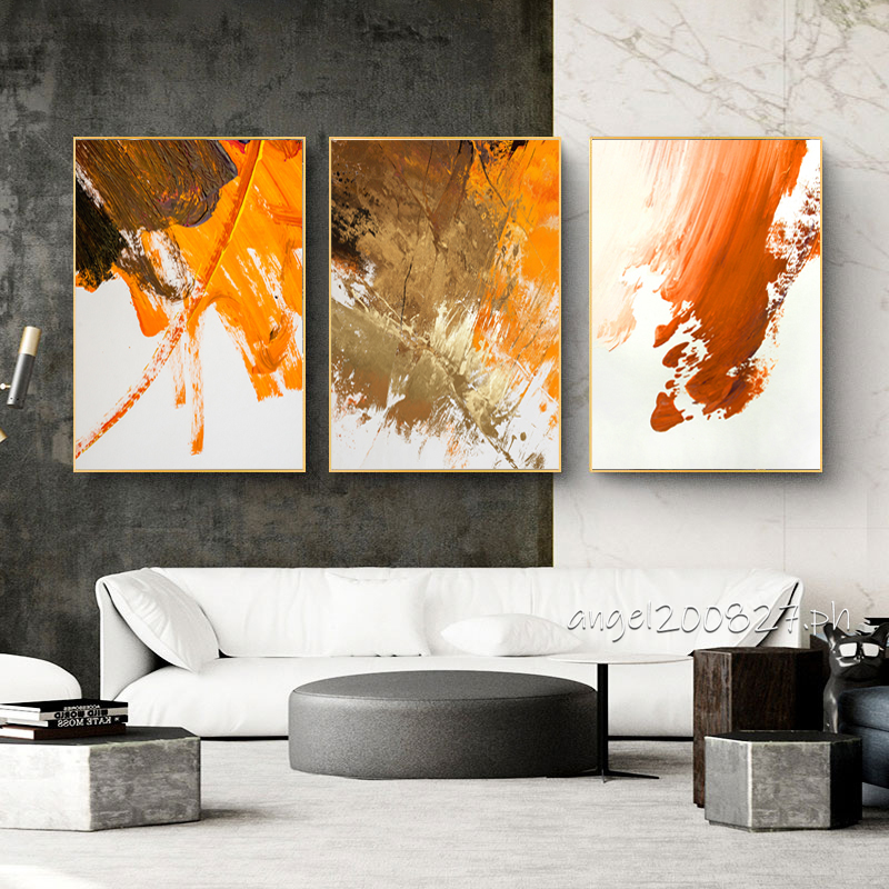 Nordic Style Painted Art Orange Color Block Canvas Painting Abstract Home Decoration Room Poster Wall Unframed Ee Philippines - Colorful Abstract Art Home Decor