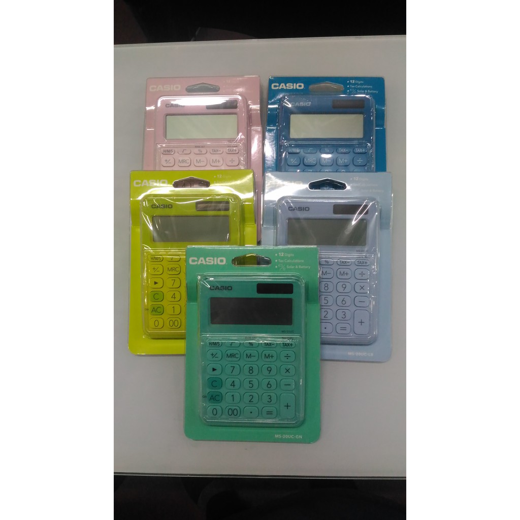 Light Blue Casio Ms uc Lb Colorful Calculator Calculators Electronics Lissomes Com
