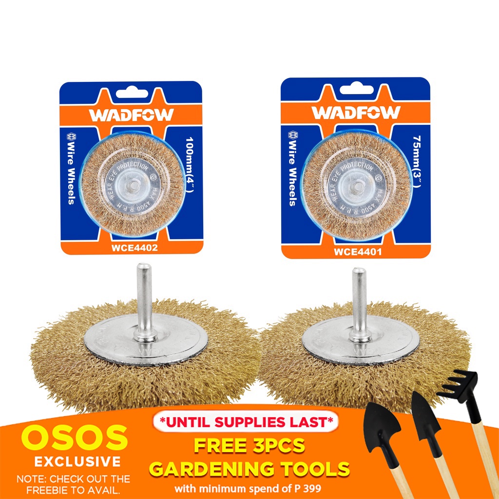 WADFOW Tools Original Cup Brush Twisted Wire with Nut 75mm(3") & 100mm