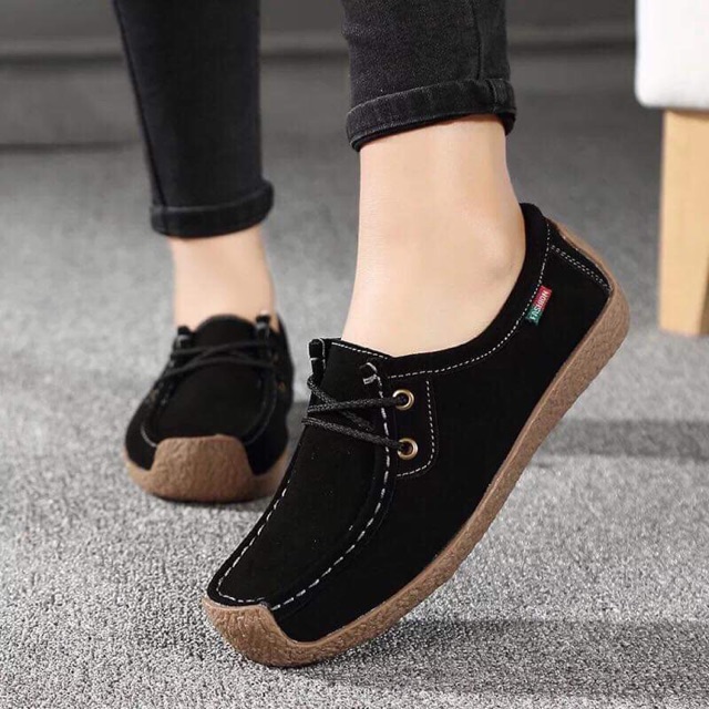 Korean style suede loafer fashion shoes #806 | Shopee Philippines