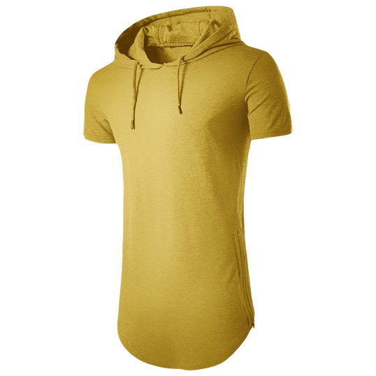 yellow hooded shirt