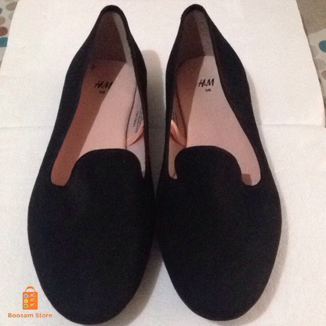 h&m flat shoes black