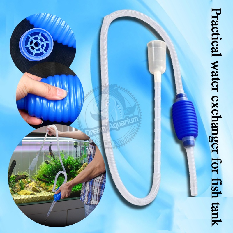 1.8m Aquarium Fish Tank Vacuum Water Change Pump Tool Siphon Gravel