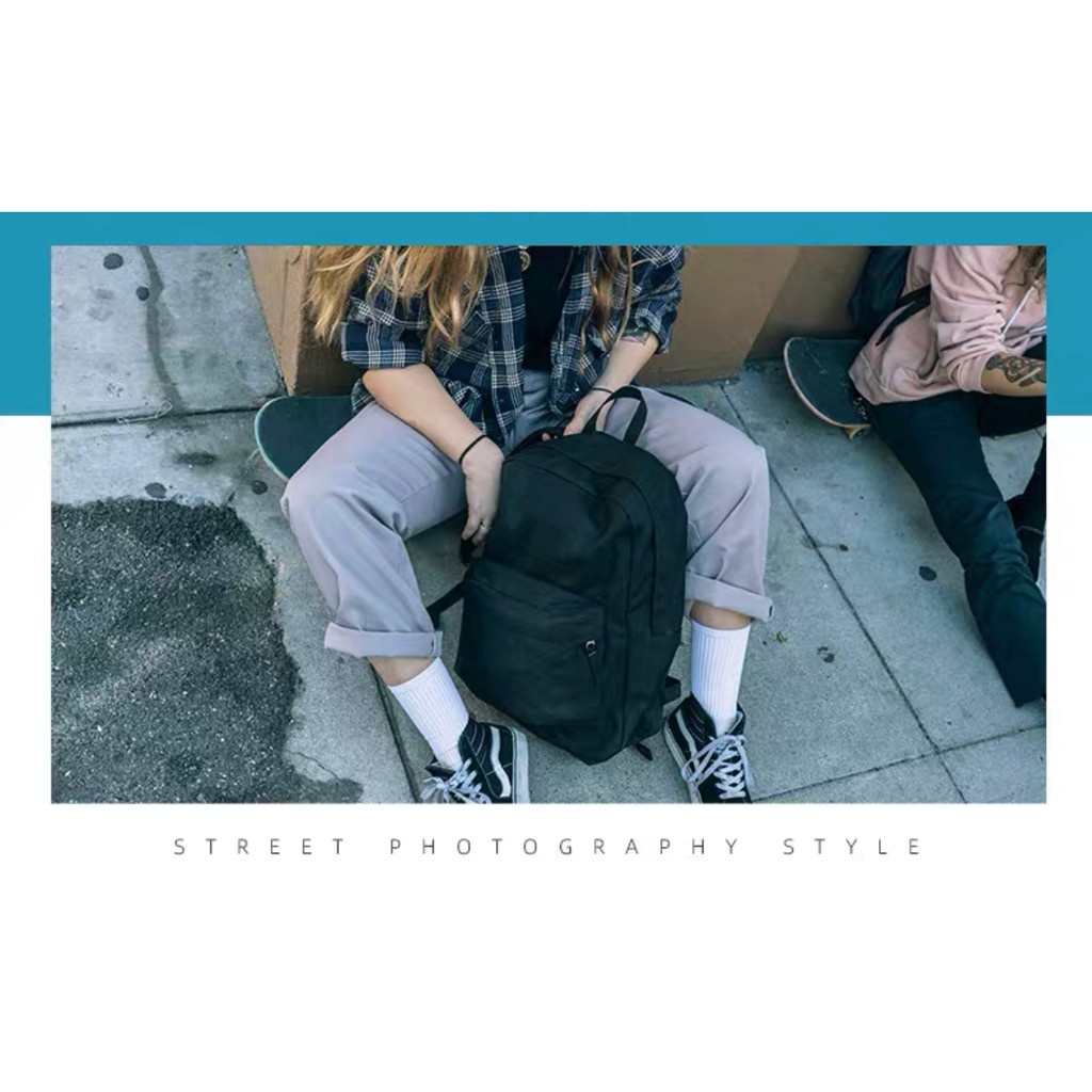 【Philippine cod】 247 Waterproof backpack Korean Style High School College Student plain color bac