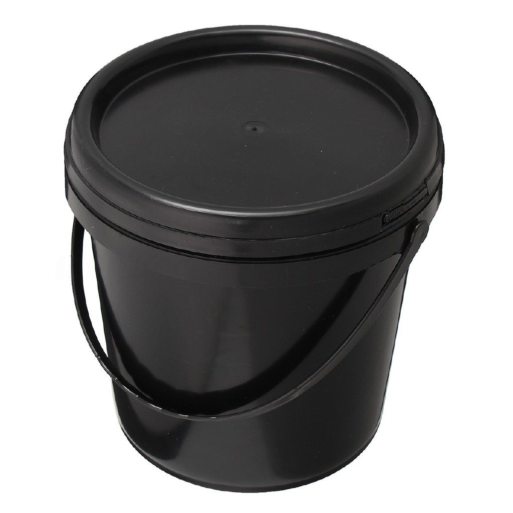 black plastic pail