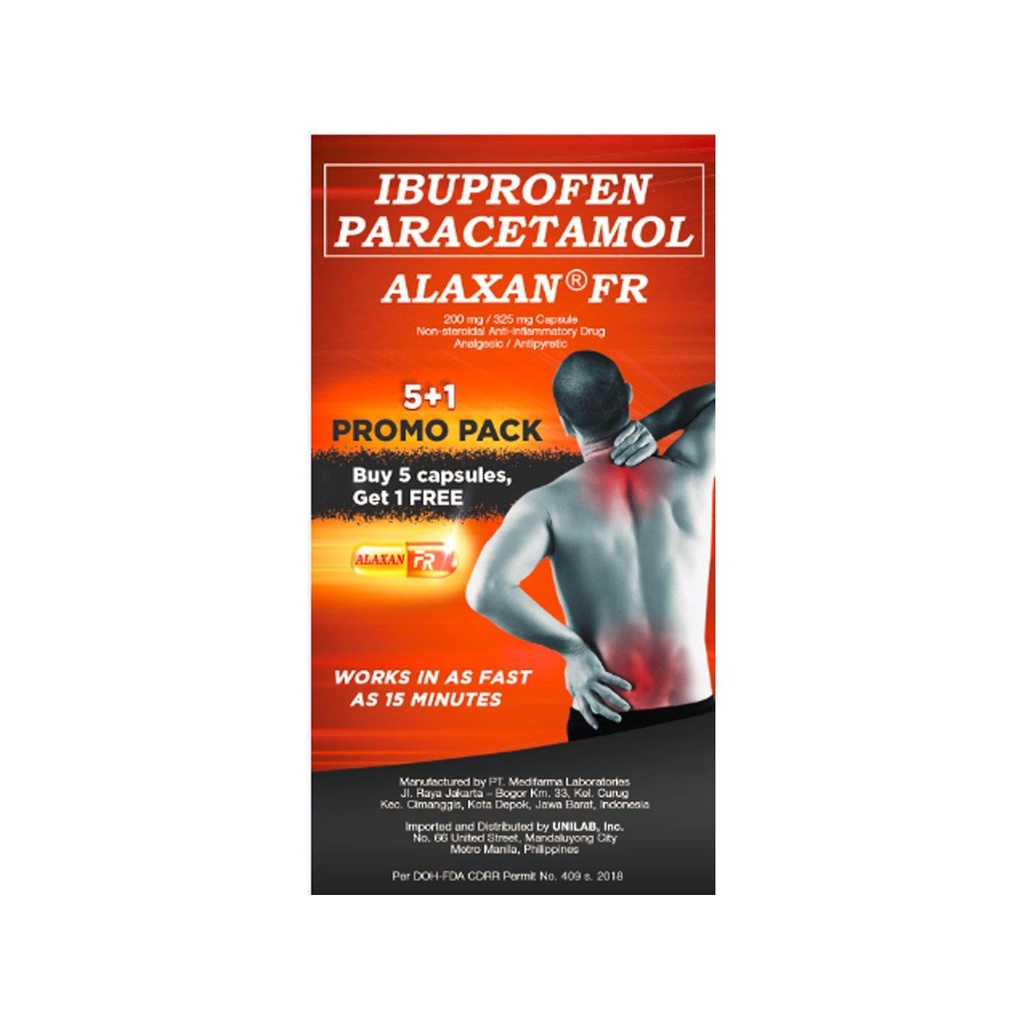 Alaxan FR Capsule 5+1 Promo Pack Shopee Philippines
