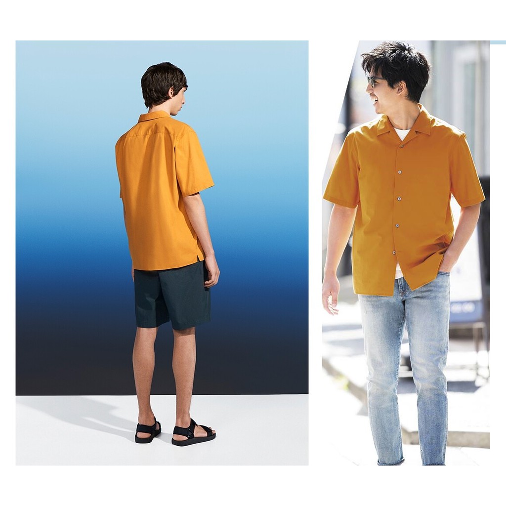 Original Uniqlo Orange Pumpkin Polo Open Collar Polo Shopee