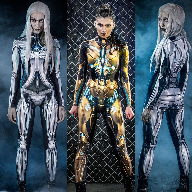 Robot Cosplay Costume Sexy Warrior Jumpsuit Women Science Fiction ...