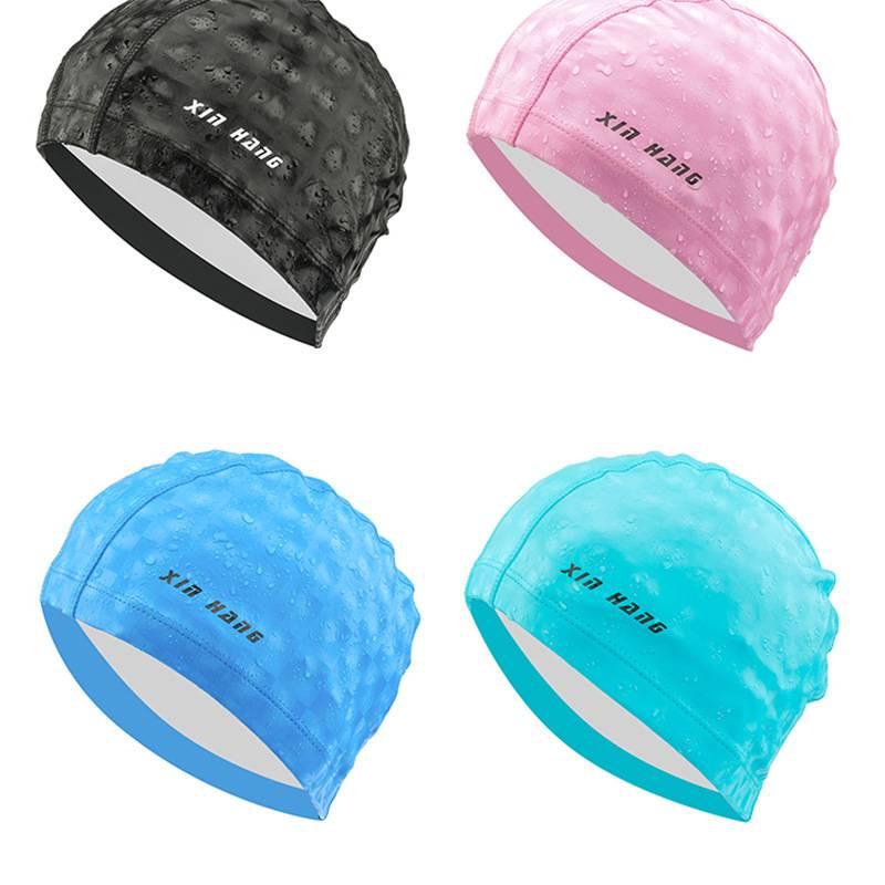 Swimming Cap Men Women Waterproof Ear Protection Swimming Cap PU Layer