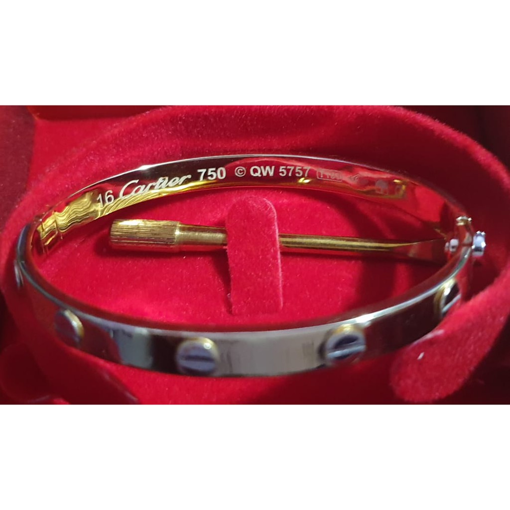 Cartier Love Bracelet 18k Two Tone Yellow White Gold Shopee Philippines