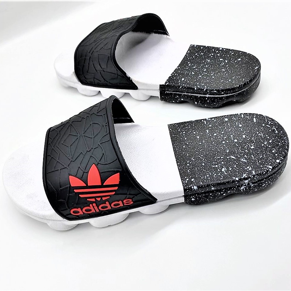 adidas gray daily slippers