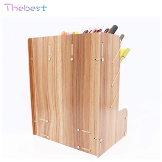 Thebest Wooden Desk Organizer Multi-Functional DIY Pen Holder Box Office Supplies Desk Organizer #9