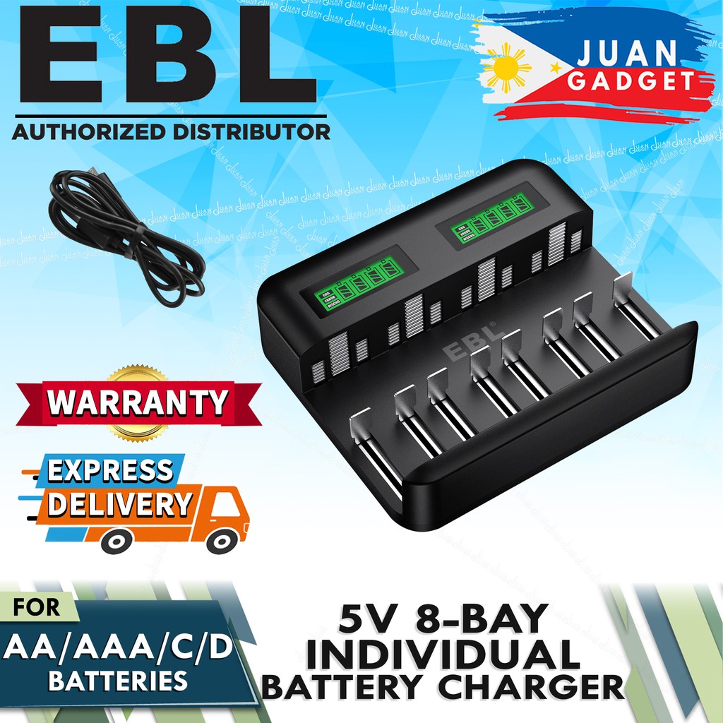 Ebl Tb 6431 Lcd Universal Battery Charger 8bay Aa Aaa C D Battery