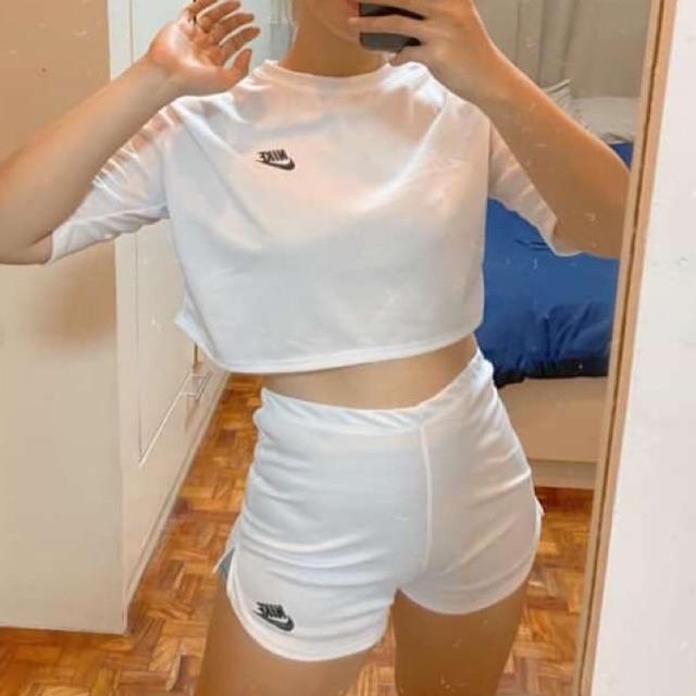 nike shorts and crop top