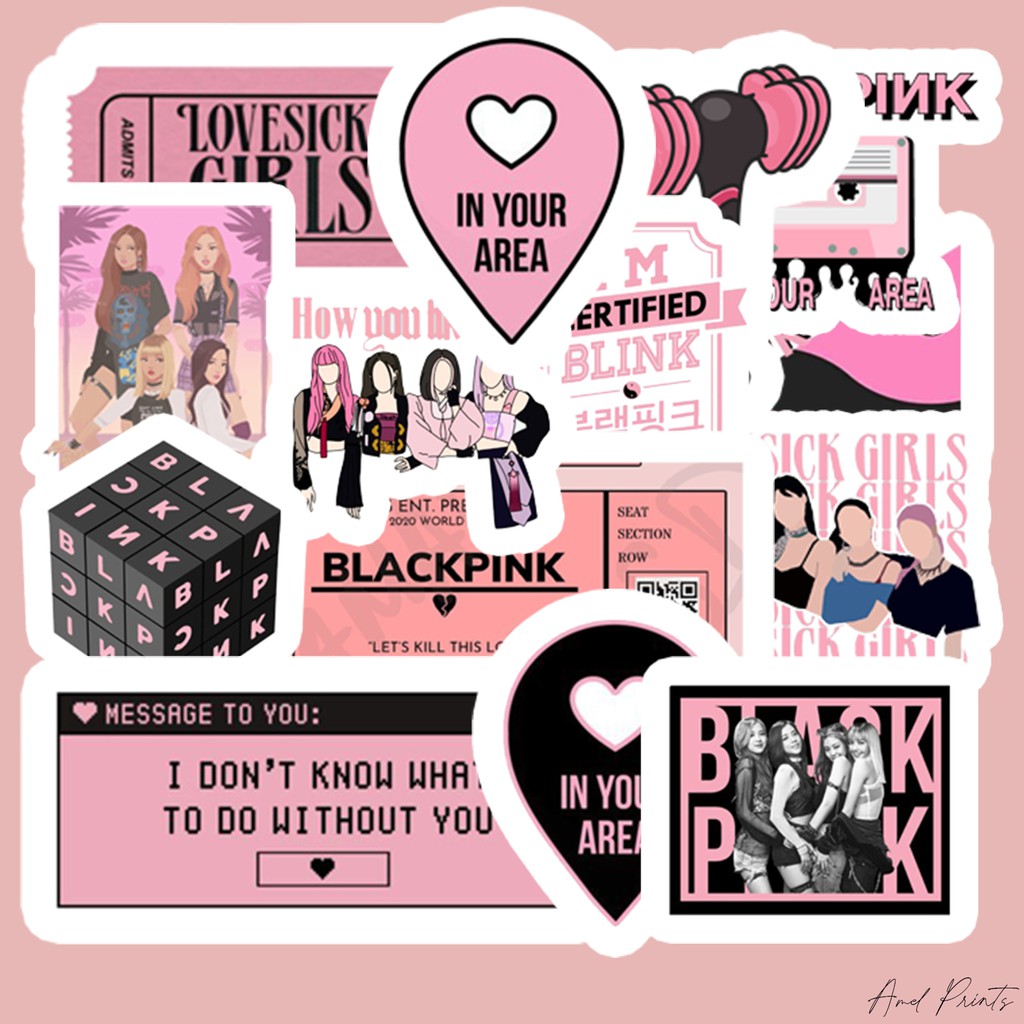 50 PCS 3 cm or 5 cm Blackpink Girl Kpop Group Sticker Set | Shopee ...