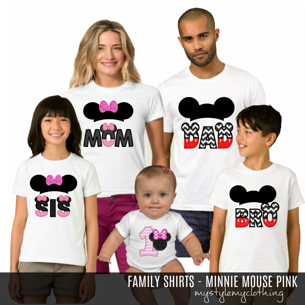 minnie mouse 1st birthday family shirts