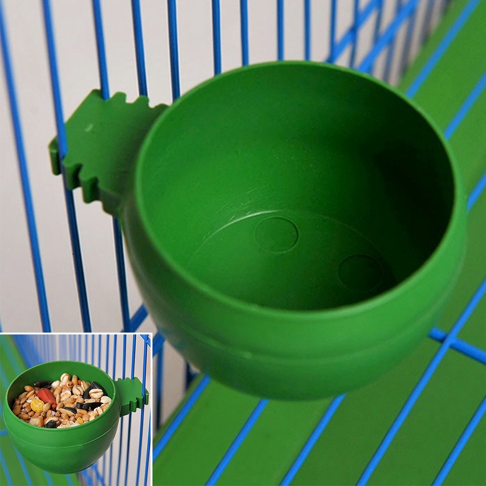 Bird Aviary Parrot Quail Cage Feeder Box Food Water Feeding Bowl