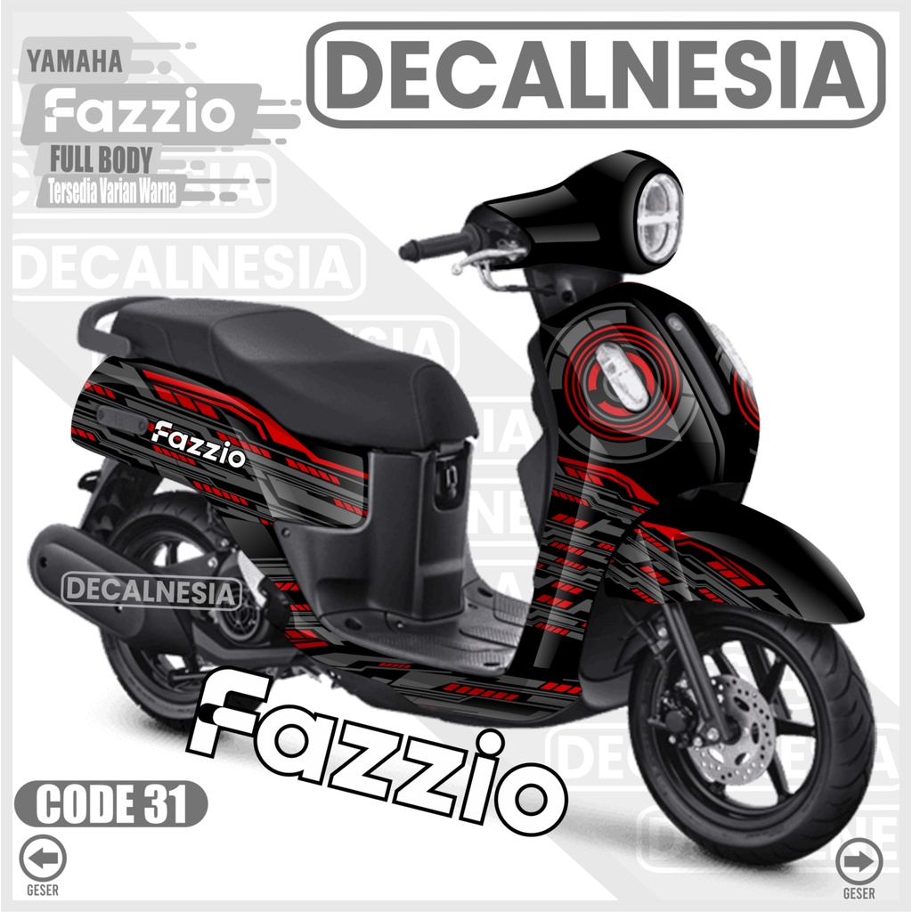 Decalnesia Sticker Decal Yamaha Fazzio Full Body Sticker Motorcycle