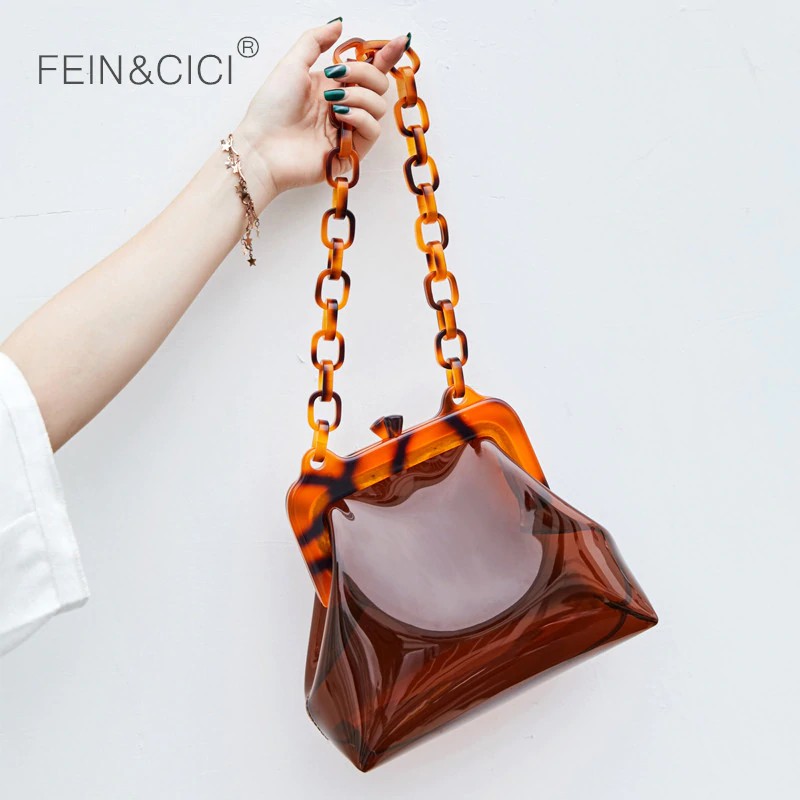 clear bag with chain