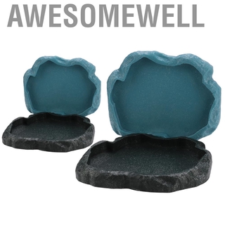Awesomewell Lizard bowl  reptile mini resin food and water for turtle #5