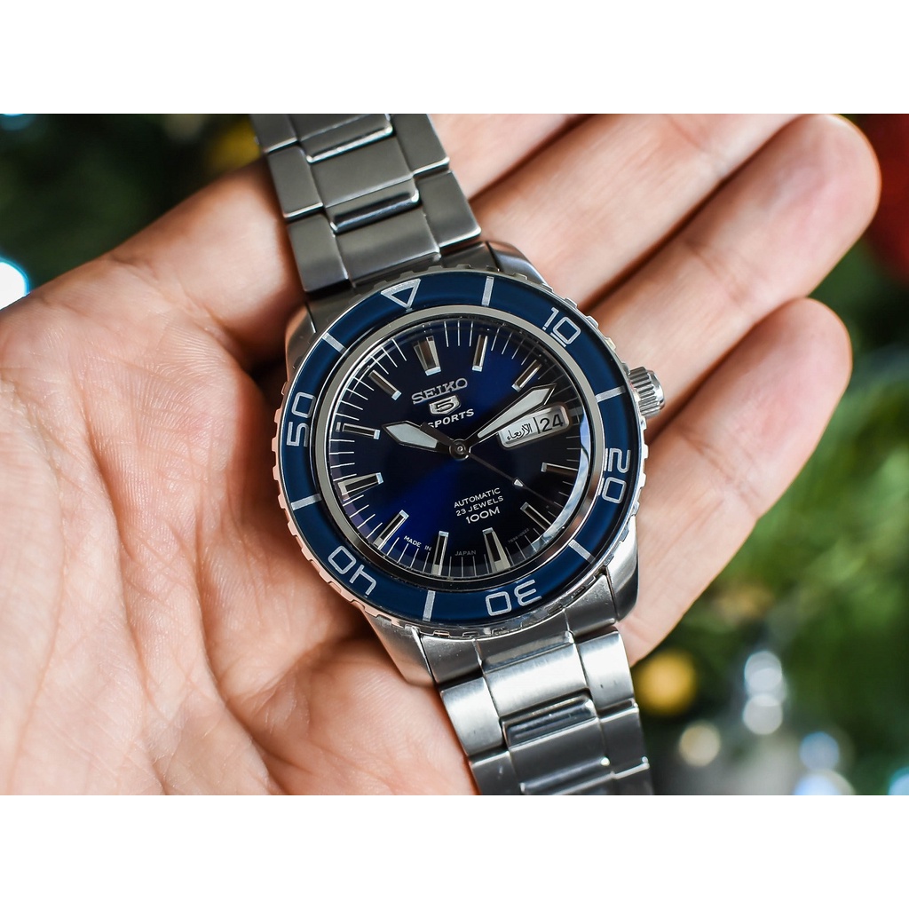 Seiko 5 Sports Fathom Blue Dial Stainless Steel Automatic Watch SNZH53 |  Shopee Philippines