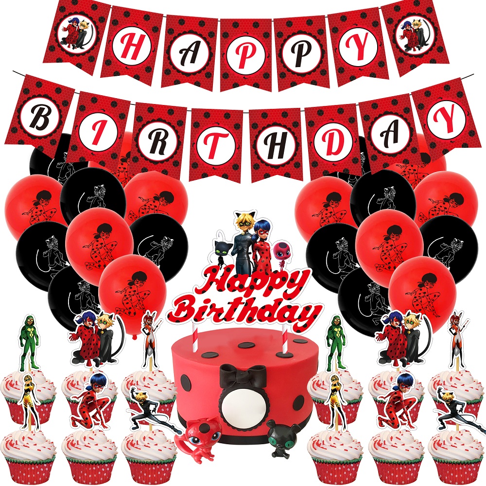 48pcs/set Cartoon Theme Birthday Party Decoration Banner Balloons Set  Supplis Kids Baby Birthday Party Needs | Shopee Philippines