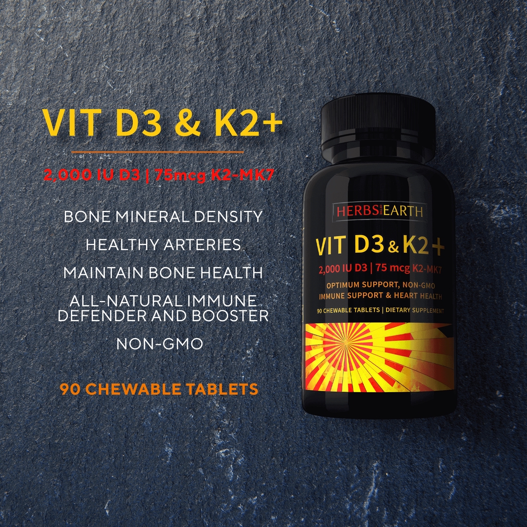 Vitamin D3 With Vitamin K2 Mk 7 90 Chewable Tablets Shopee Philippines