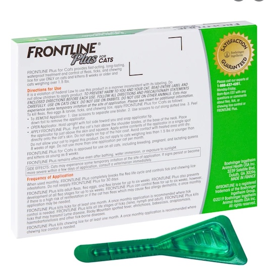 Frontline Plus for cats and kittens 3 pippets legit made in France Fipronil + Methoprene AND  BROADL #4