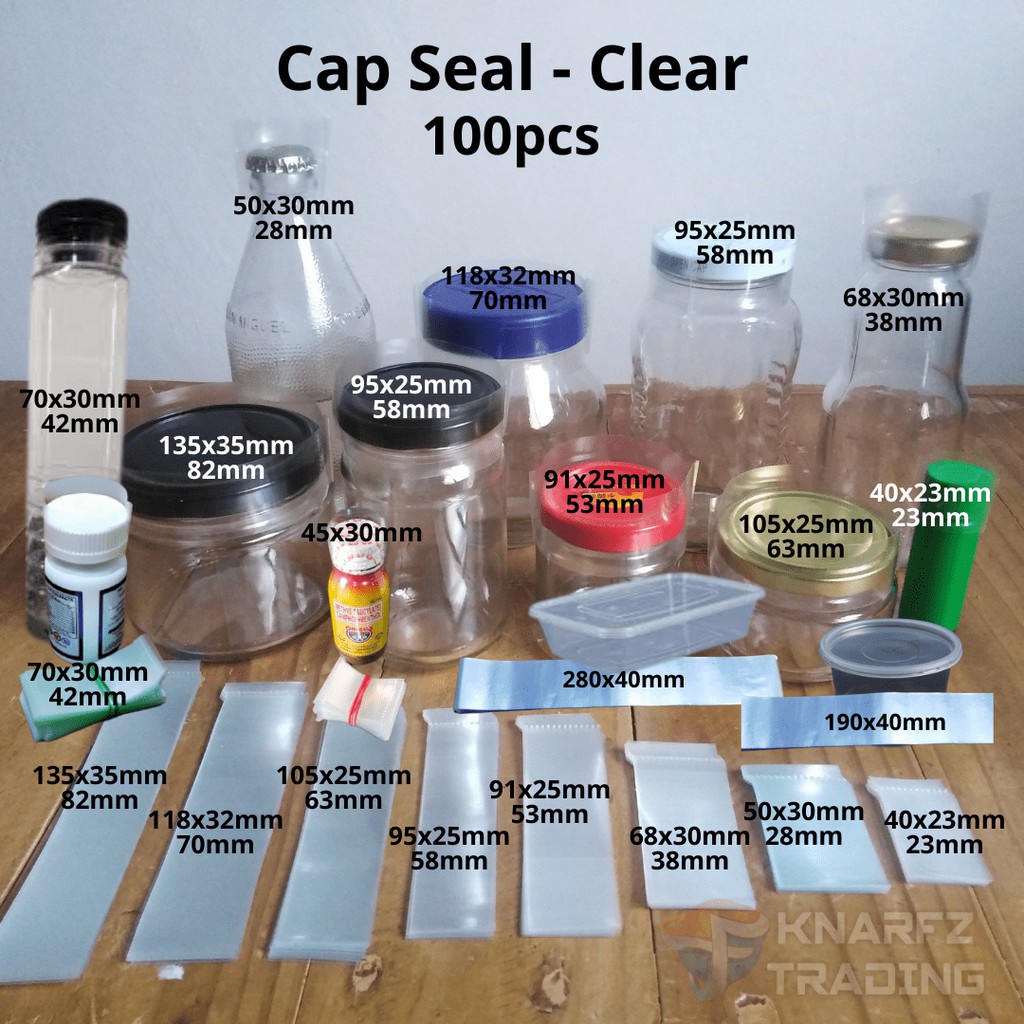 Shrinkable Plastic Cap Seal Clear Sold by 100pcs per bundle Shopee