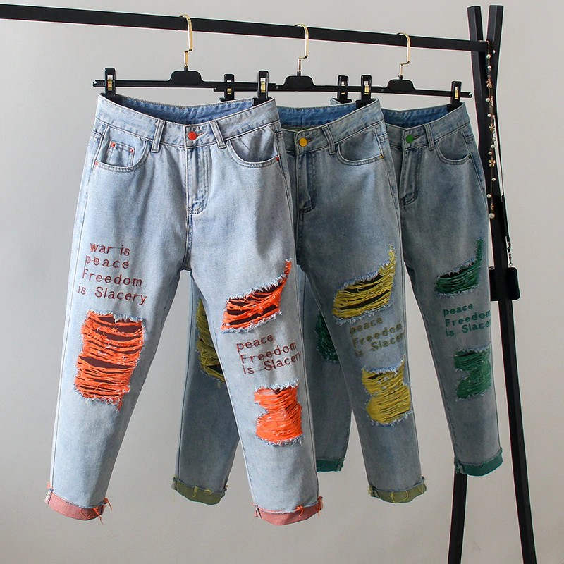 big ripped boyfriend jeans