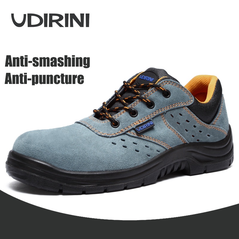 Udirini Steel Toe Shoes for Men SRC Slip Trainers Shoes Puncture-Proof Safety Sneakers Lightweight Breathable Industrial Construction Shoe 