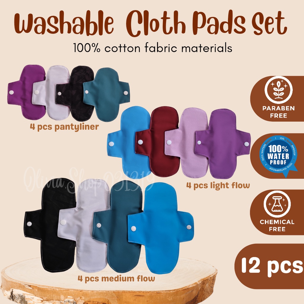 SALE!!! Waterproof Washable Cloth Pads Bundle (12 pcs) Shopee Philippines